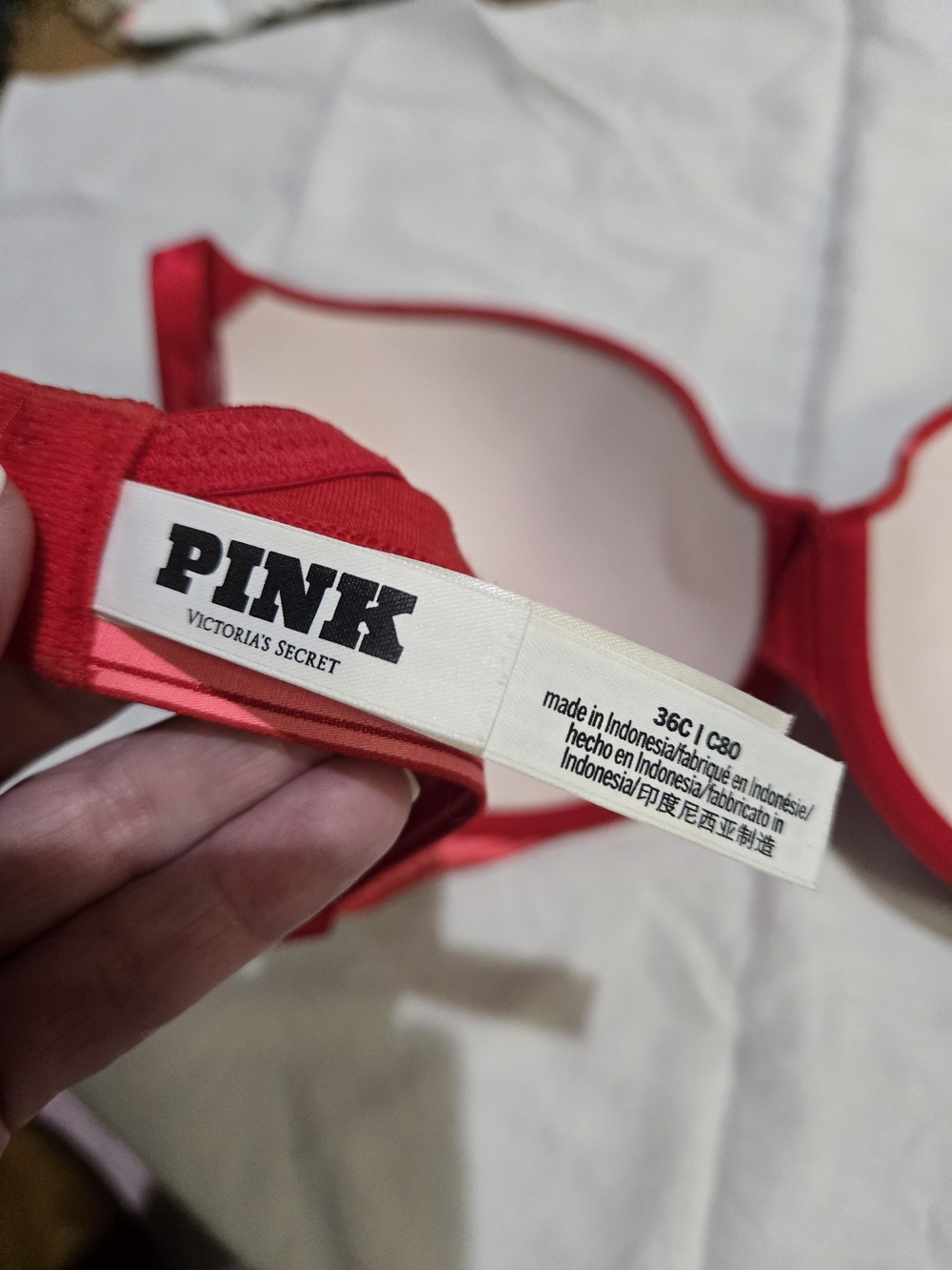PINK Victoria's Secret Red Lightly Padded Everyday Bra